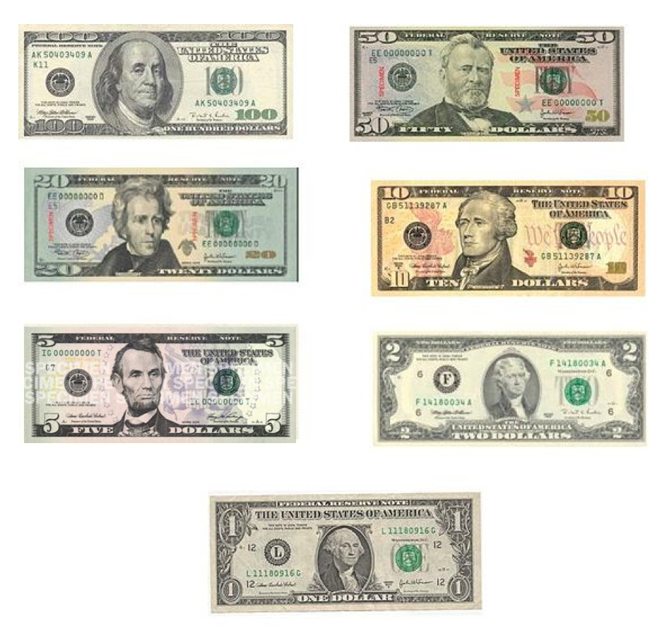 Dólar de los Estados Unidos moneda Banderas del mundo