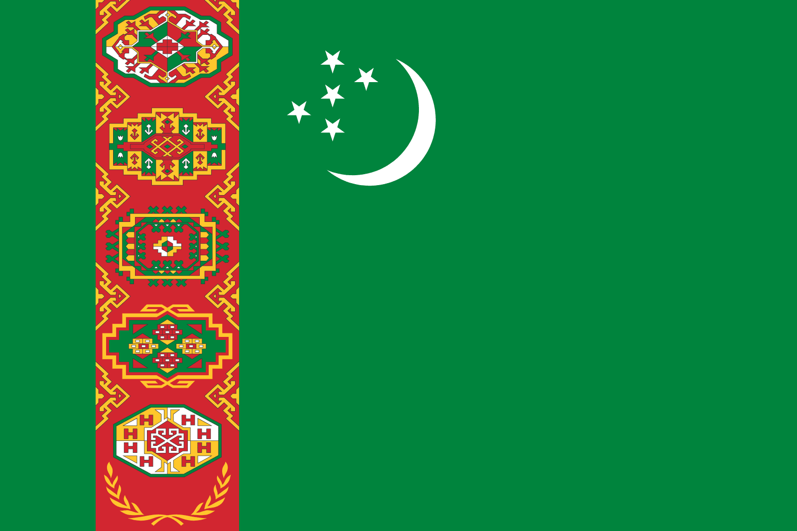 Bandera de Turkmenistán | Banderas-mundo.es